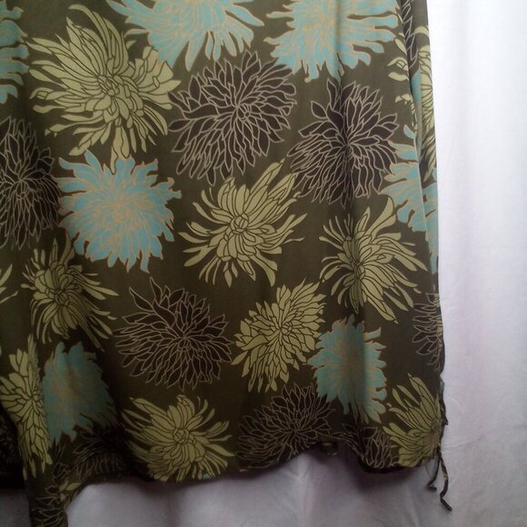 Giorgio Fiorlini Blouse Plus Collection 22 24 Button Up Long Sleeve Floral Green - Picture 16 of 16